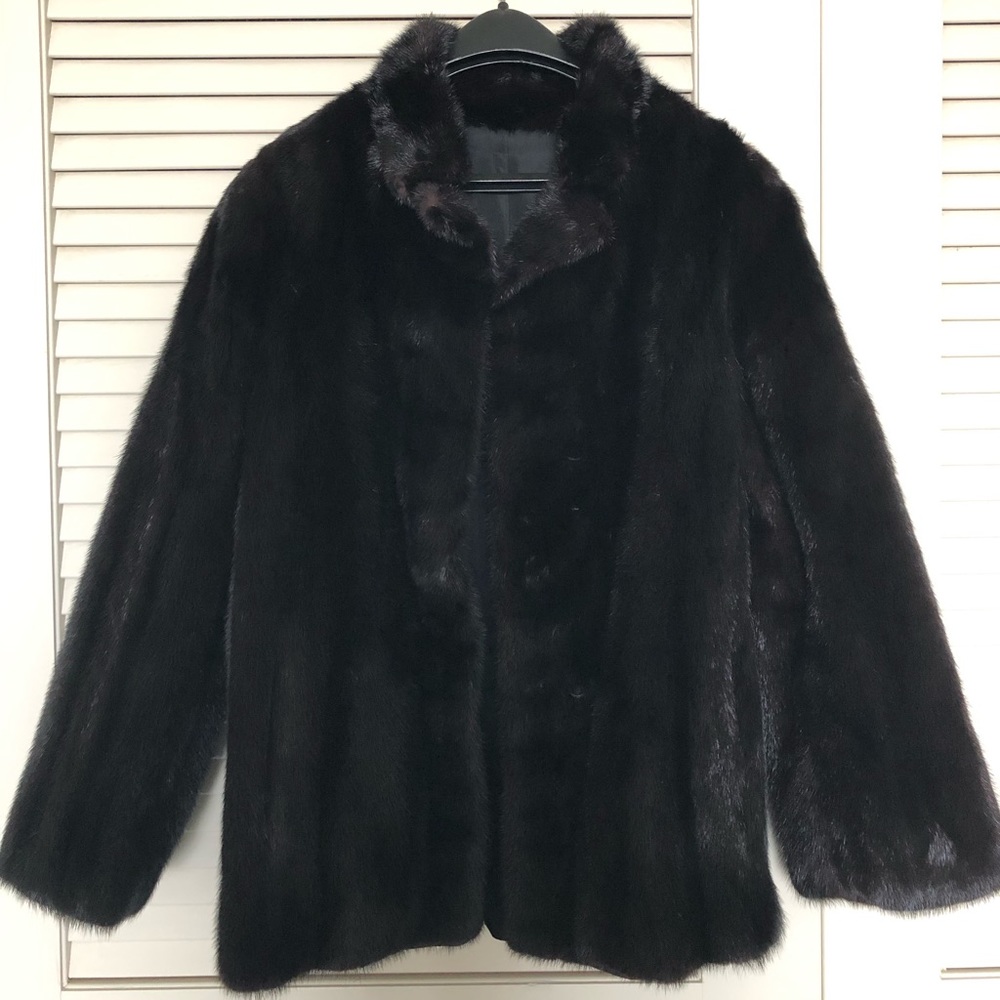 VINTAGE dyed ranch MINK coat // Sz XS-S